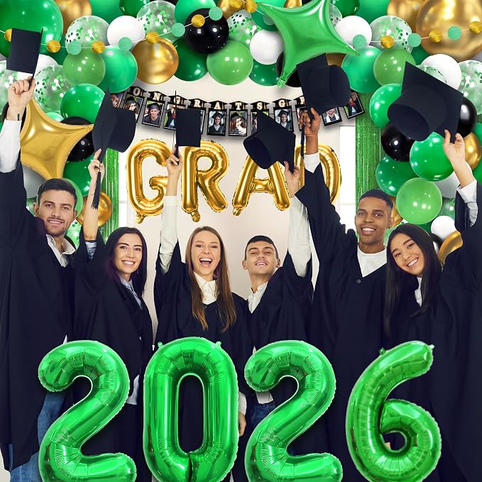 Party Spot！2026 Green and Gold Graduation Party Decorations - Image 9
