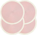 Round Placemats Set of 4, Woven Table Mats, Mint Pink | Braided Paper Edge by Noctiflorous
