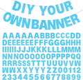 DIY Banner Kit with Letters Glitter Letters Champagne Light Blue Birthday by mifengda