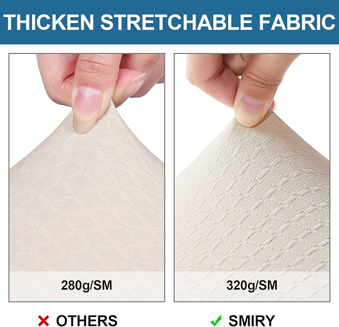Smiry Waterproof Seat Covers for Dining Room Chairs, No Rear Covers | Stretch - Image 4