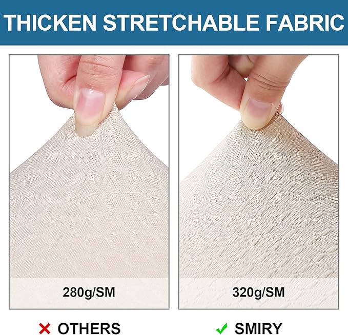 Smiry Waterproof Seat Covers for Dining Room Chairs, No Rear Covers | Stretch - Image 4