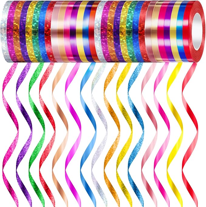 30 Rolls Curling Ribbons 1/5" Wide x 11 Yards 330 Yards Shiny Plastic Balloon by Unknown