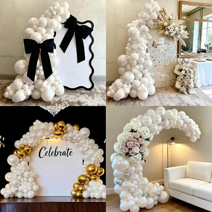 104pcs Pearl White Balloon Garland Arch Kit 18/12/10/5 Inch | Different Sizes - Image 4