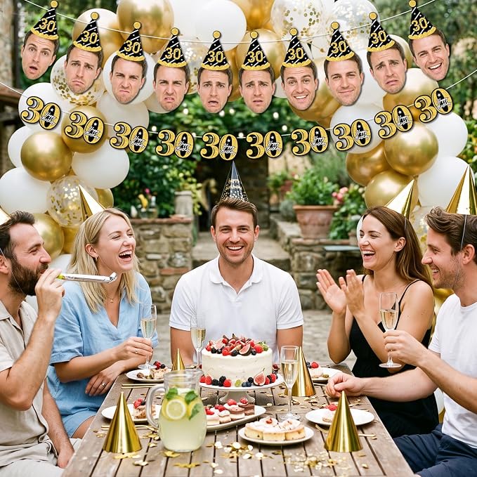 30th Birthday Decorations, 10 Hats & 10 Age 30 Shapes - Image 6