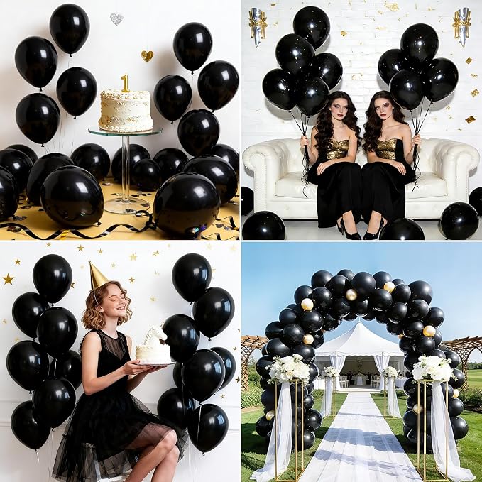 LOLStar Black Balloons, 12 inch Latex Round Balloon | Baby Shower, Graduation - Image 4