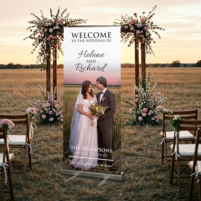 Custom Banner for Weddings READY IN 24HRS Choose your Design Retractable Banner - Image 8