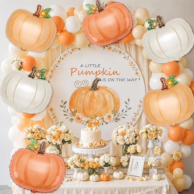Little Pumpkin Foil Balloon Set 6 Pcs 21 Inch Friendsgiving | Six 21-inch - Image 5