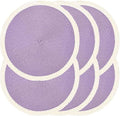 Round Placemats Set of 6, Woven Table Mats, Mint Purple | Braided Paper Edge by Noctiflorous