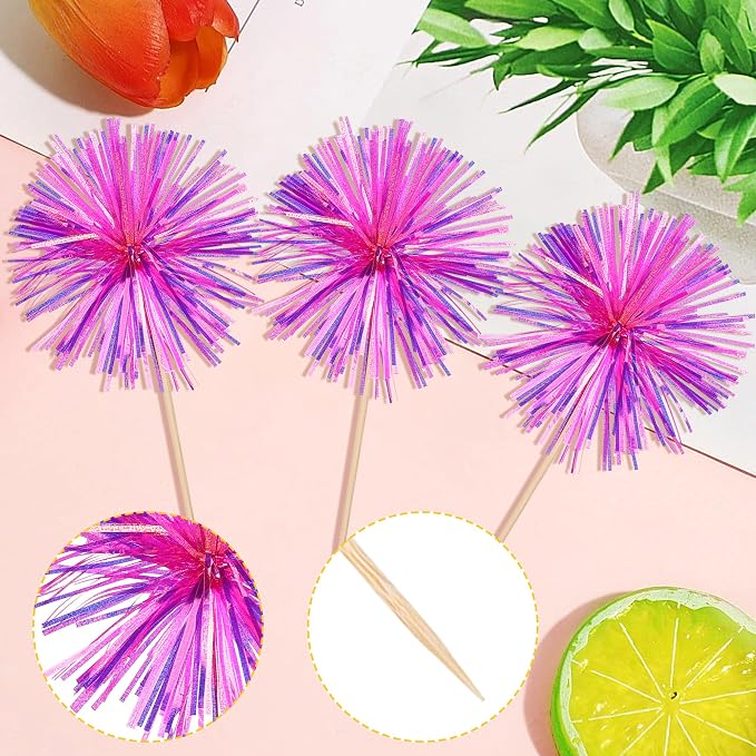 30 PCS Foil Firework Cupcake Toppers Happy Birthday Cupcake Toppers Sparkle - Image 3