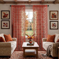 Kotile Burnt Orange Sheer Lace Curtains by Kotile+Curtains