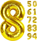 Gold 8 Balloon - Number Balloon 40 Inch, 8th Gold Birthday Decorations | Giant by IWERP