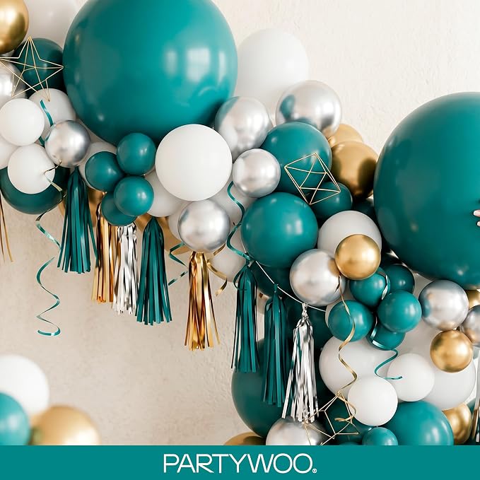 PartyWoo Slate Blue Balloons 140pcs Dusty Blue Boho Neutral Color | 18 12 10 5 - Image 8