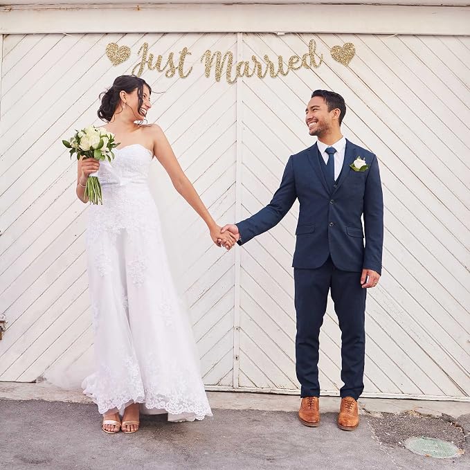 Pre-Strung Just Married Banner - Image 2