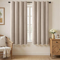 Khaki Brown Boho Blackout Curtains 63 Inch 2 Panels by Unknown