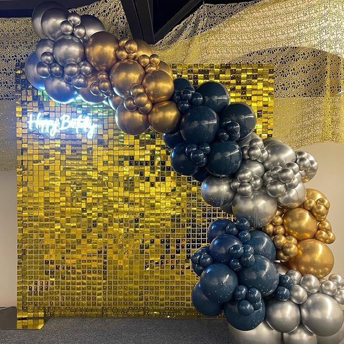 Shimmer Wall Backdrop Gold Wall Panels 24Pcs Square Sequin Shimmer Wall - Image 2