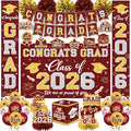 Graduation Decorations Class of 2026 Maroon and Gold Graduation Decorations by YTGUVBK