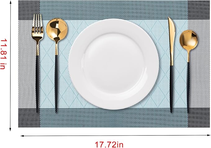 Placemats Set of 6 Washable Indoor | Outdoor Vinyl Place Mats - Image 2