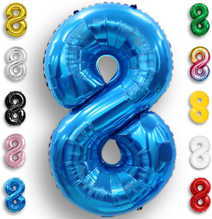 Blue Number Balloon 8 Mylar Foil Balloons 40 inch by Unknown