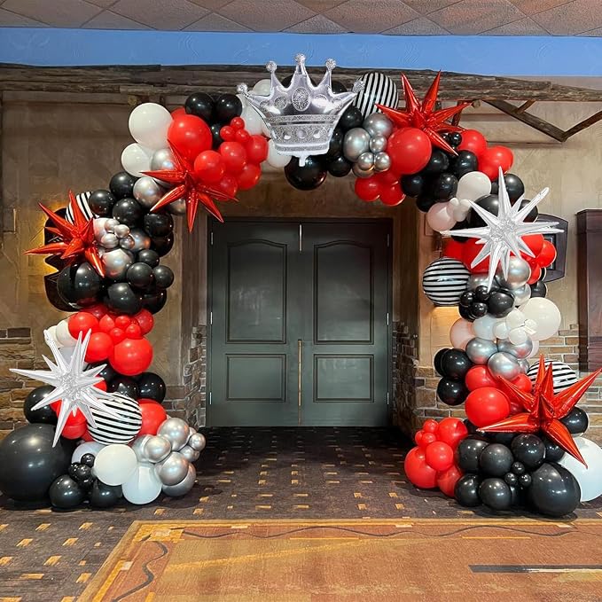 Red and Black Balloons Arch Kit - Image 5