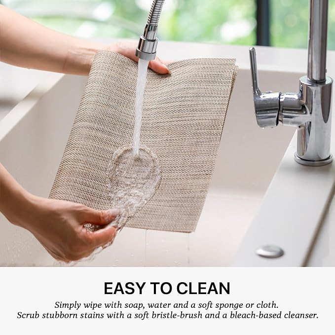 LEXMORE Placemats Set of 8 Vinyl/Plastic Woven Place Mats - Image 4