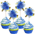 30 PCS Foil Firework Cupcake Toppers Happy Birthday Star Cupcake Picks Sparkle by ZHUOWEISM