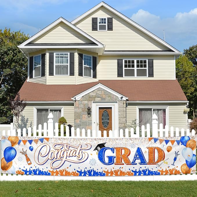 Congrats Grad Banner Decoration-Class of 2026 Banner, Graduation Party - Image 2