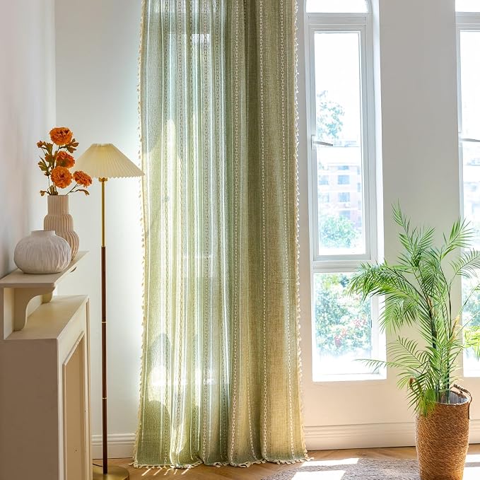 Sutuo Home Green Boho Curtains 120 inch Extra Long - Image 7