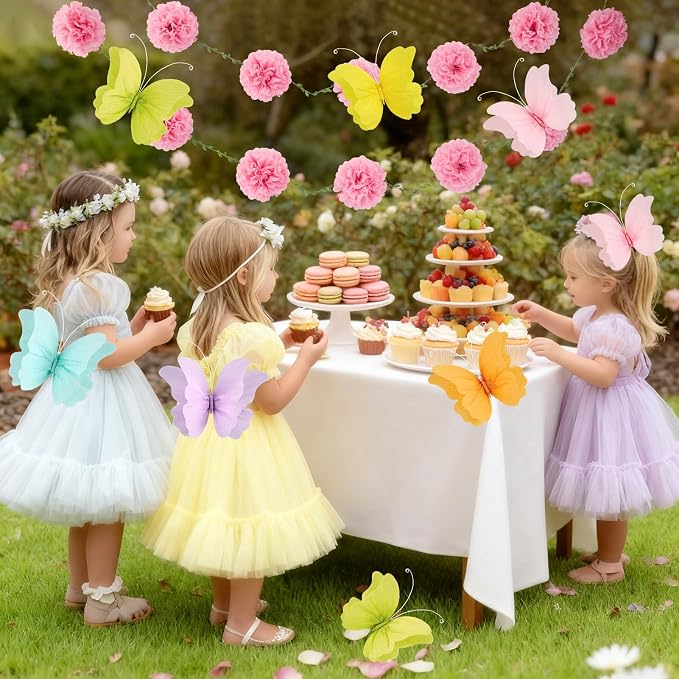 OBBOLO 3D Hanging Butterfly Decorations, Colorful Butterfly Birthday Party - Image 7