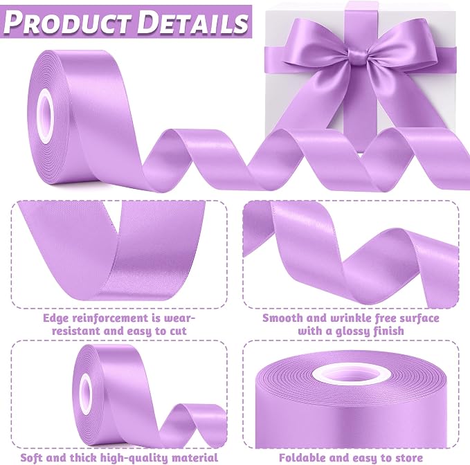30Yards 1 1/2In Lavender Ribbon - Image 3