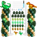 2 Sets Dinosaur Balloon Column Stand Kits Adjustable Green Gold Balloons Column by Unknown