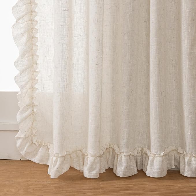 TERLYTEX Natural Linen Ruffle Curtains - Image 6