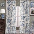F-CHU Blue Vintage Curtains 72 Inches Long by F-CHU