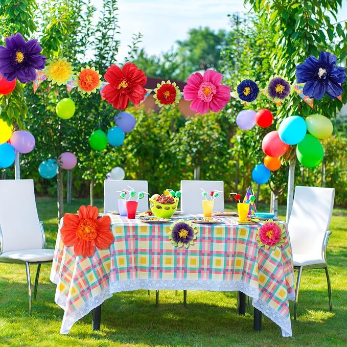 TaoBary Large Colorful Tissue Paper Flowers Giant Fiesta Paper Pom Poms - Image 5