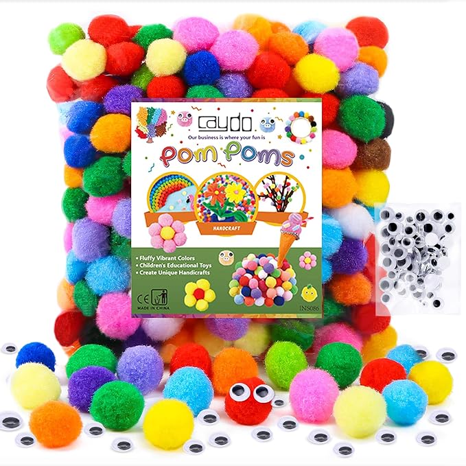 Caydo - 300PCS 1 Inch Assorted Pom Poms by Caydo