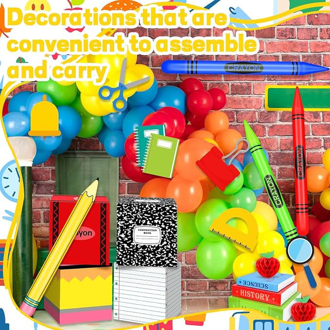 22 Pcs Back to School Balloons Box Sets Include Balloons Box Desktop Ornaments - Image 5