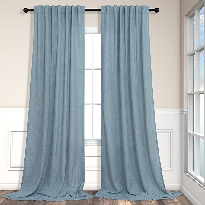 Pitalk 102 Length Curtains for Living Room Dinning 2 Panels Back Tab Pocket by Pitalk