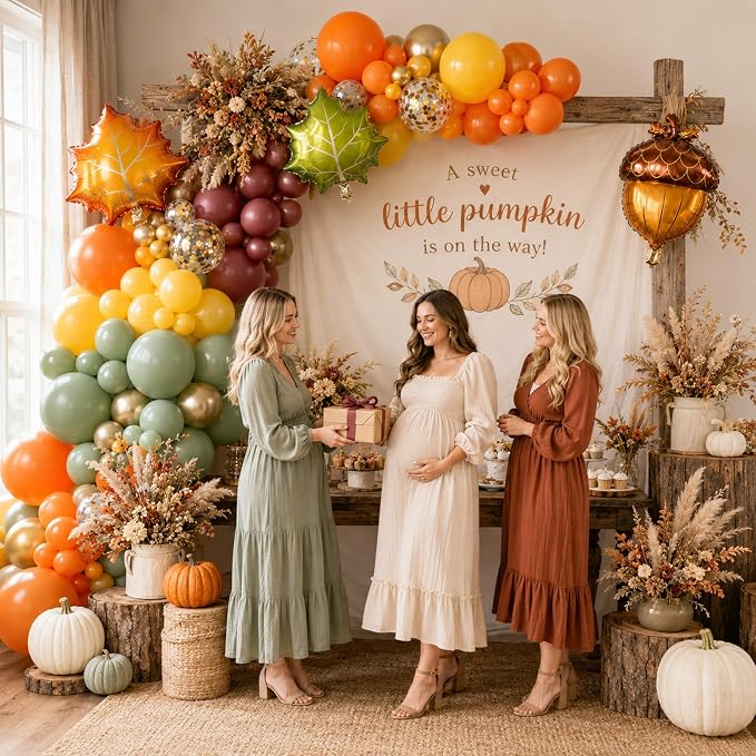 Fall Balloon Garland Arch Kit, Thanksgiving Burnt Orange Burgundy Balloons | - Image 2