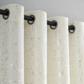 Taisier Home Silver Foil Print Linen Textured Curtains Geometric Dots Pattern by TaisierHome
