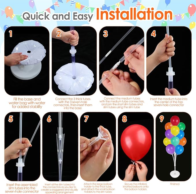 Aneco 4 Set Rainbow Latex Balloon Stand Kit - Image 5