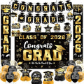 Graduation Decorations 2026 Set Black Gold, Congrats Grad Decor Set by Unknown