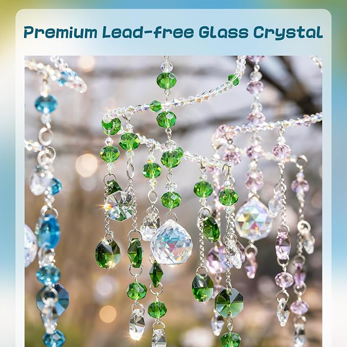 3 Pcs Crystal Suncatchers Wind Chimes, Spiral Sun Catchers Indoor Window | - Image 4