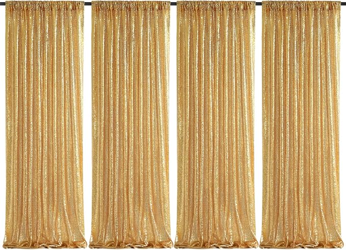 Sequin Backdrop Curtain 4 Pcs 2ftx8ft Wedding Ceremony Background Backdrop by SoarDream