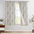 jinchan Blue Floral Linen Curtains Lined 63 Inch Vintage Back Tab 2 Panels | by JINCHAN