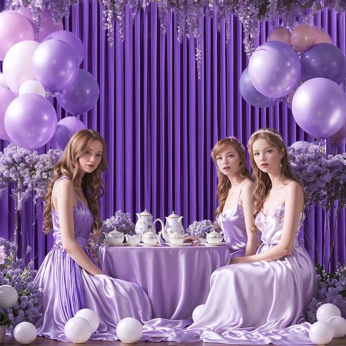 10x12 Purple Backdrop Curtains for Wedding Party Wrinkle Free Backdrops Curtain - Image 9