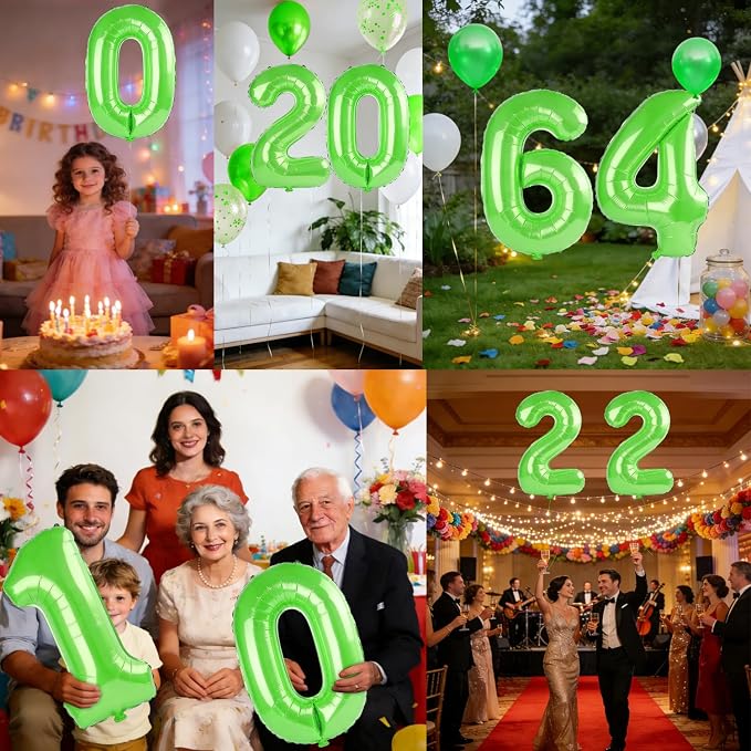 40 Inch Number 64 Balloons for 64th Birthday Party Decorations, 0-100 Fruit - Image 7