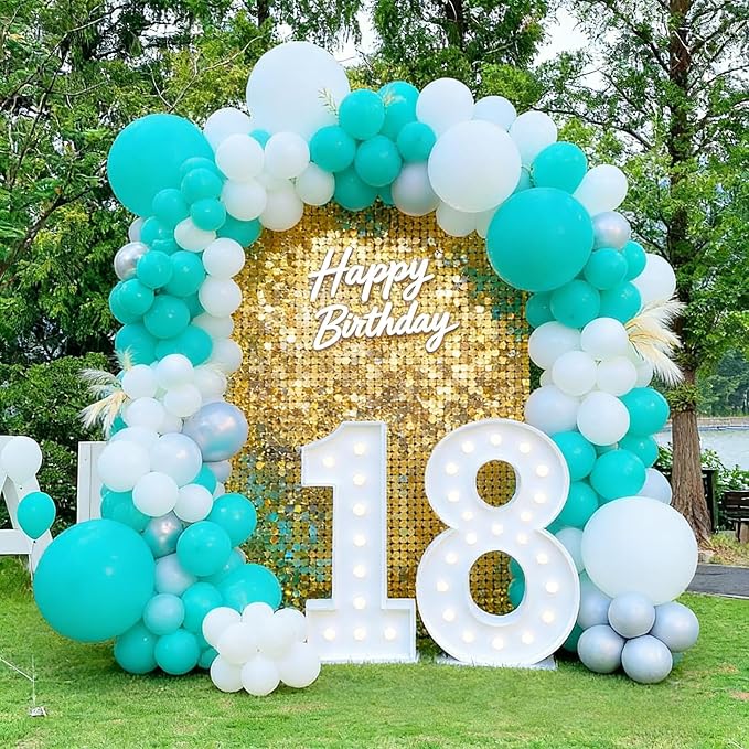 50pcs Matte Teal Blue Balloons, 12 inch Turquoise Balloons | Helium Quality - Image 5