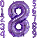 Purple 8 Balloon Number, 40 Inch Number 8 Balloon Big Purple 8 Foil Mylar by BBPOOL