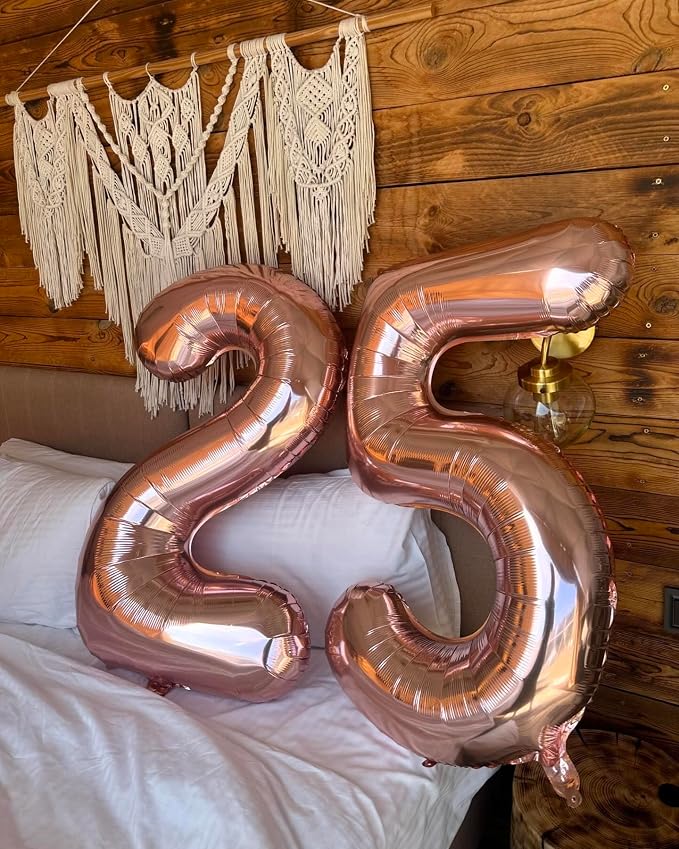 Rose Gold Number 25 Balloon 40 Inch - Image 2
