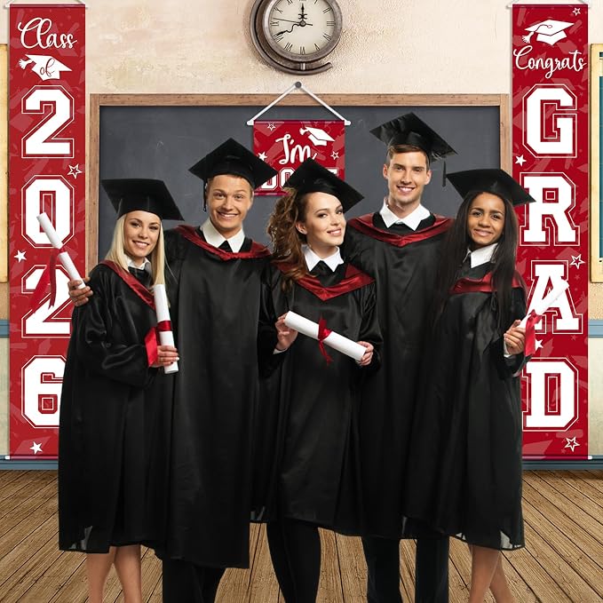 Moukeren 3 Pieces 2026 Graduation Party Decorations Graduation Porch Sign Class - Image 7