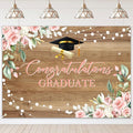 7 x 5 ft Rustic Wood Graduation Banner Congratulations Graduate Party by AVEZANO